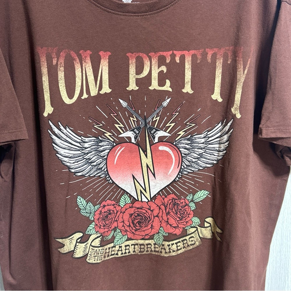 Tom Petty And The Heartbreaks Brown Short Sleeve Shirt Size XXL (20) - Picture 2 of 7